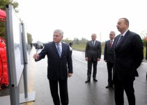 President Ilham Aliyev opens 12km section of Agdash-Laki highway (PHOTO)