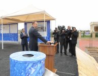 Президент Ильхам Алиев принял участие в церемонии закладки фундамента комплекса водно-канализационных систем в Уджаре (ФОТО)