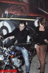 Турецкий байкер пытался очаровать телеведущую Гюльнару Мамедову мотоциклом (фотосессия)