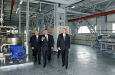 Azerbaijani President opens corn processing and glucose producing enterprise in Oguz (PHOTO)