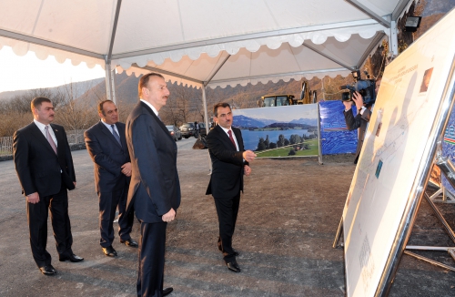 Azerbaijani President attends groundbreaking ceremony of water and sewerage system in Gakh region (PHOTO)