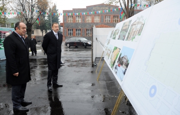 Qaxda Heydər Əliyev Mərkəzinin təməlqoyma mərasimi keçirilib (FOTO)