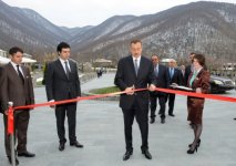 Azerbaijani president inaugurates hotel in Gakh region (PHOTO)