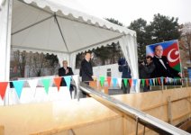 Azerbaijani president attends groundbreaking ceremony of Heydar Aliyev Center in Gakh region (PHOTO)
