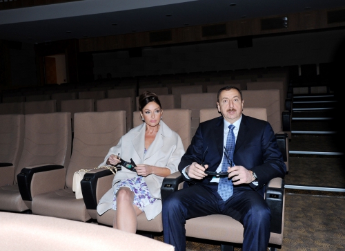 Azerbaijani president and his spouse attend opening of Nizami movie theatre after major reconstruction (PHOTO)