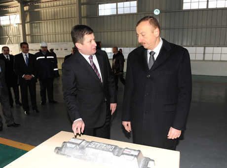 Azerbaijani President opens Ganja aluminum factory complex (PHOTO)