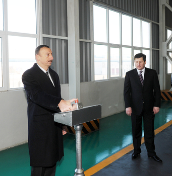 Azerbaijani President opens Ganja aluminum factory complex (PHOTO)