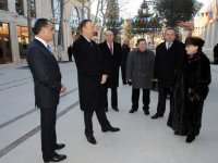 Президент Азербайджана ознакомился с ходом благоустройства улицы Джавадхана в Гяндже (ФОТО)