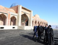 Azerbaijani President gets acquainted with reconstruction work at Imamzade mosque complex in Ganja city (PHOTO)