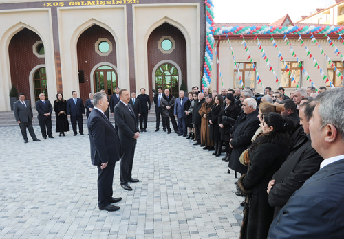 Azerbaijani President inaugurates IDP quarter in Goranboy (PHOTO)