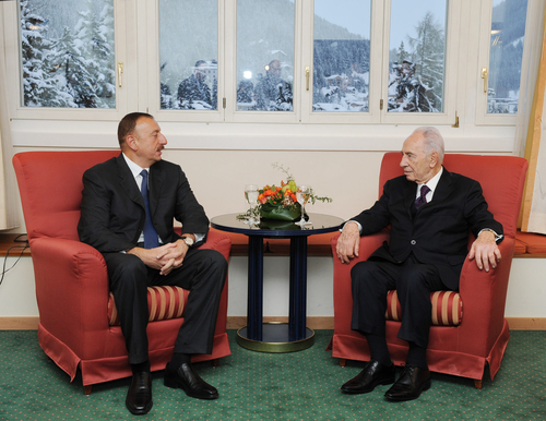 İlham Əliyev İsrail Prezidenti Şimon Peres ilə görüşüb