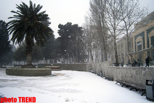 Погода в Азербайджане - снежный пейзаж Баку (фотосессия)