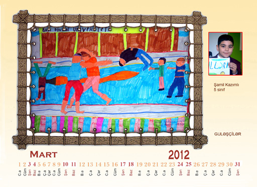 Рисунки в календаре на 2012 год азербайджанских учащихся (фотосессия)