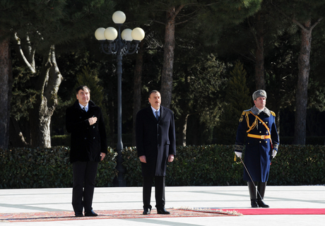 Bakıda Gürcüstan Prezidenti Mixail Saakaşvilinin rəsmi qarşılanma mərasimi olub (FOTO)
