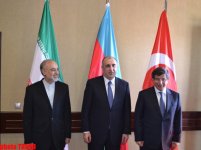 Azerbaijani, Iranian and Turkish FMs adopt joint declaration(PHOTO)