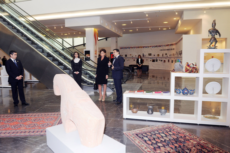 Azerbaijan`s first lady views exhibition reflecting history of Eurovision Song Contest