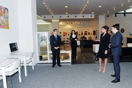 Azerbaijan`s first lady views exhibition reflecting history of Eurovision Song Contest