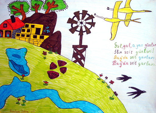 Древний азербайджанский праздник в рисунках детей (фотосессия)