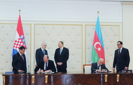 В Баку подписаны азербайджано-хорватские межправительственные документы (ФОТО)