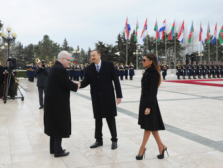 В Баку состоялась церемония официальной встречи Президента Хорватии (ФОТО)