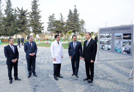 Президент Азербайджана принял участие в открытии Астаринской центральной райбольницы (ФОТО)