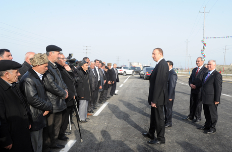 Prezident İlham Əliyev Kürsəngi-Yolüstü kəndarası avtomobil yolunun açılışında iştirak edib (ƏLAVƏ OLUNUB) (FOTO)