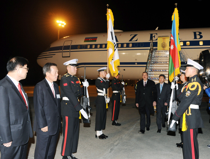 Azerbaijani President arrives in South Korea for working visit