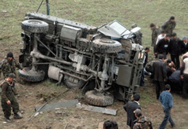 Military vehicle overturns in Turkey