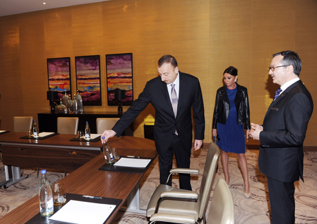 Президент Азербайджана и его супруга приняли участие в открытии в Баку отеля JW Marriott Absheron (ФОТО)