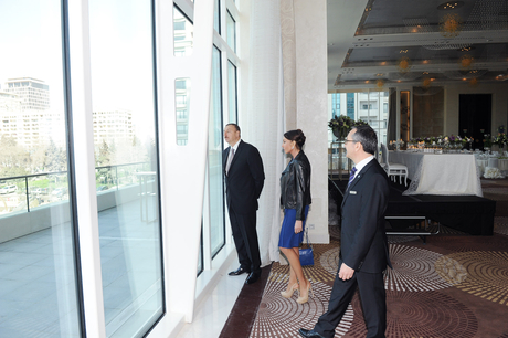 Президент Азербайджана и его супруга приняли участие в открытии в Баку отеля JW Marriott Absheron (ФОТО)