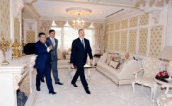 Президент Азербайджана принял участие в открытии отеля "Ayan Palace" в Товузе (ФОТО)