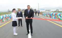 Президент Азербайджана принял участие в открытии автодороги в Агстафе (ФОТО)