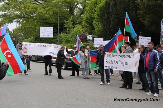 В Дании и Германии прошли акции протеста против антиазербайджанской политики Ирана (версия 2) (ФОТО)