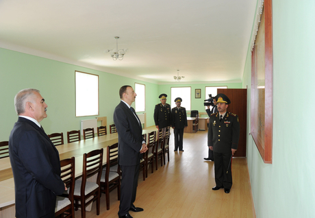 Ильхам Алиев принял участие в открытии здания штаба  воинской части в Кенгерлинском районе (ФОТО)