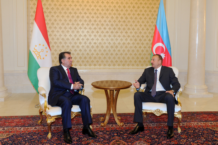 Azerbaijani, Tajik presidents meet in private