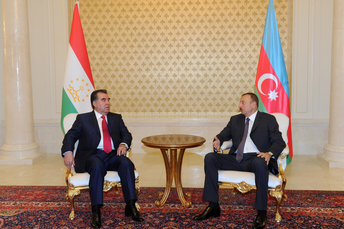 Azerbaijani, Tajik presidents meet in private