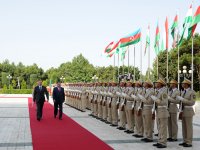 В Баку состоялась церемония официальной встречи Президента Таджикистана (ФОТО)