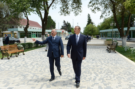 Azerbaijani President inspects newly reconstructed park in Jalilabad region (PHOTO)