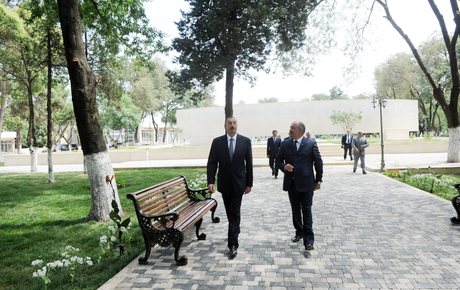 Azerbaijani President inspects newly reconstructed park in Jalilabad region (PHOTO)
