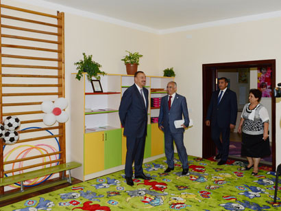 President Ilham Aliyev inspects newly-reconstructed orphanage and kindergarten No 268 in Bulbule (PHOTO)