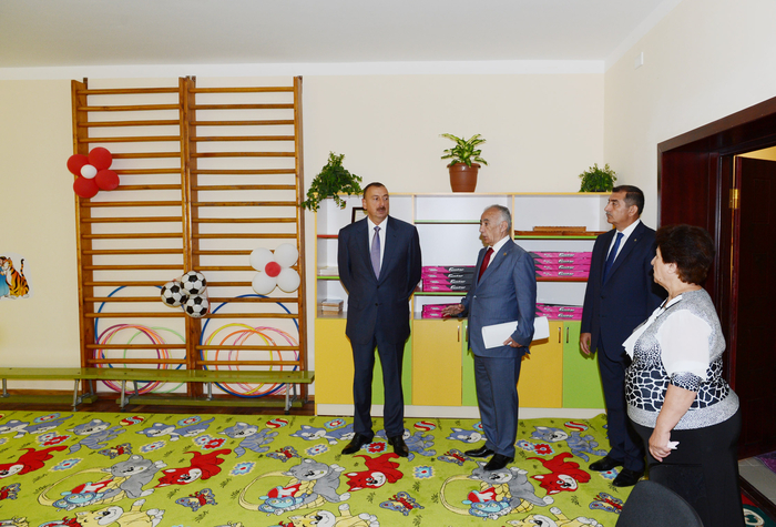 President Ilham Aliyev inspects newly-reconstructed orphanage and kindergarten No 268 in Bulbule (PHOTO)