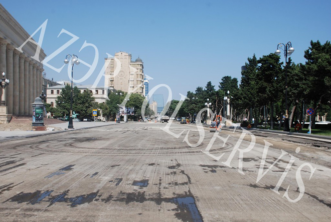 Ремонтные работы на одном из центральных проспектов Баку завершатся осенью