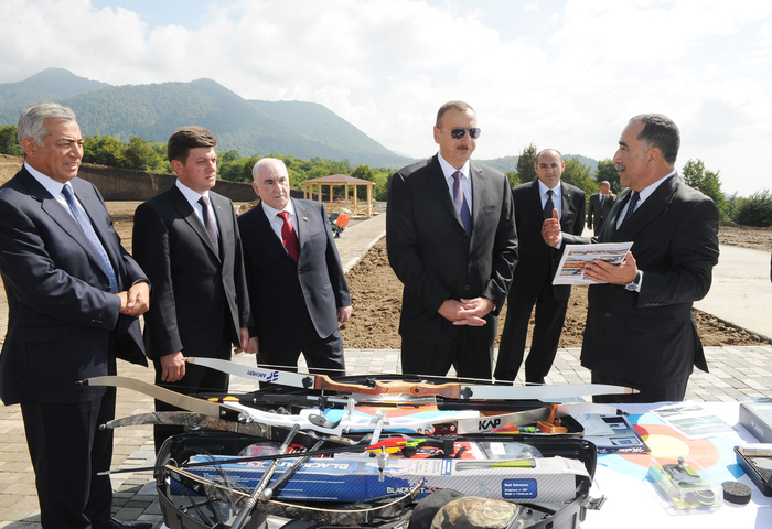 Azerbaijani President inspects construction work at skeet shooting and target archery complex in Gabala (PHOTO)