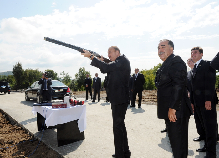 Azerbaijani President inspects construction work at skeet shooting and target archery complex in Gabala (PHOTO)