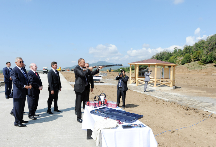 Azerbaijani President inspects construction work at skeet shooting and target archery complex in Gabala (PHOTO)