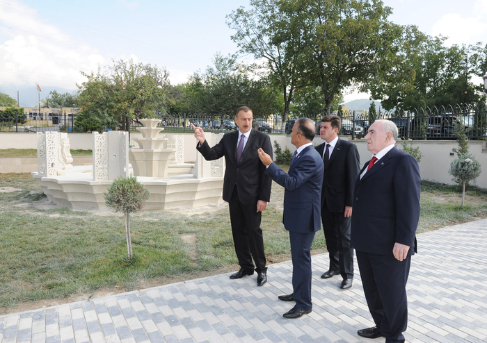 Azerbaijani President inspects final construction work at new building of Gabala city mosque (PHOTO)