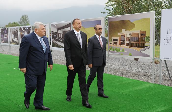 Azerbaijani President lays foundations stone for Heydar Aliyev Center in Shaki (PHOTO)