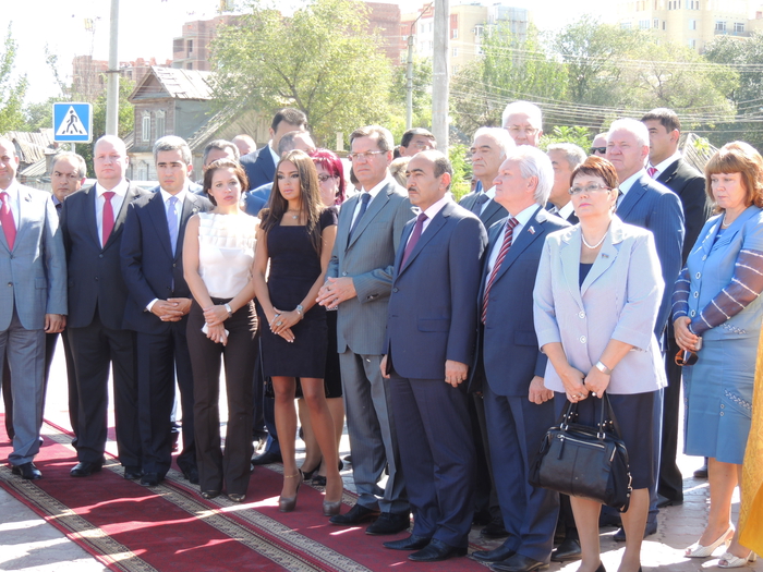 Leyla Aliyeva attends ceremony of laying foundation stone to St. Prince Vladimir's monument in Astrakhan (PHOTO)