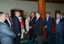 Президент Азербайджана и премьер Турции посетили Джума-мечеть в Шеки (ФОТО)