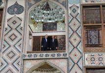 Azerbaijani President, Turkish PM get acquainted with Palace of Sheki Khans (PHOTO)